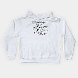 Fueled by Yoga and Rage: Black Print Kids Hoodie